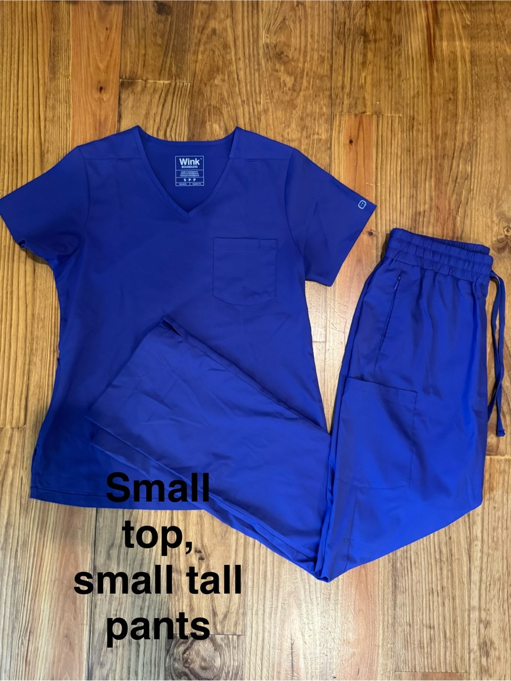 Wink Royal Blue V-Neck Scrub Top & Pants Set